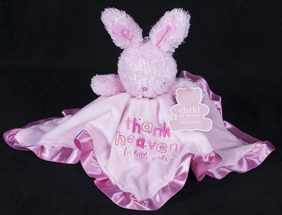 Le Chat Noir Boutique: Carters Child of Mine Thank Heaven for Little Girls  Bunny Rabbit Pink Lovey, Loveys & More, LoveyCartersCOMTHFLGPinkRabbit