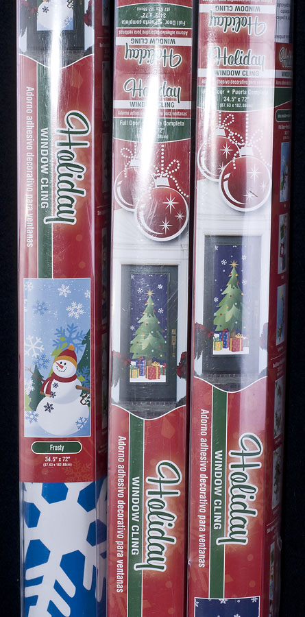 Brewster Christmas Holiday Window Cling Storm Door Set of 3 Frosty Tree New