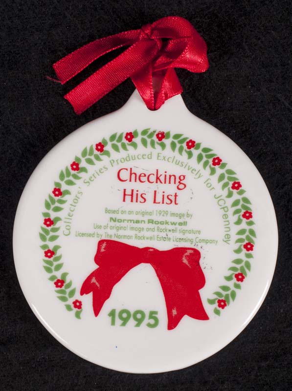jcpenney exclusive norman rockwell checking his list christmas ornament vintage 1995 - Jcpenney Christmas Decorations jcpenney exclusive norman rockwell checking his list christmas ornament vintage 1995 - Jcpenney Christmas Decorations