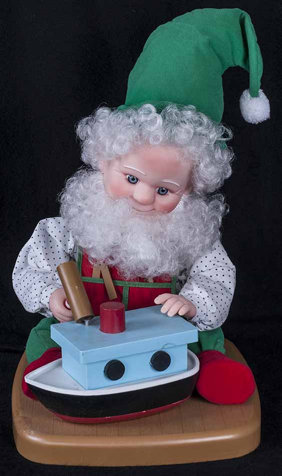 Vtg 92 Santa's Best Animated Elf Gnome Toy Maker Electric Motionette