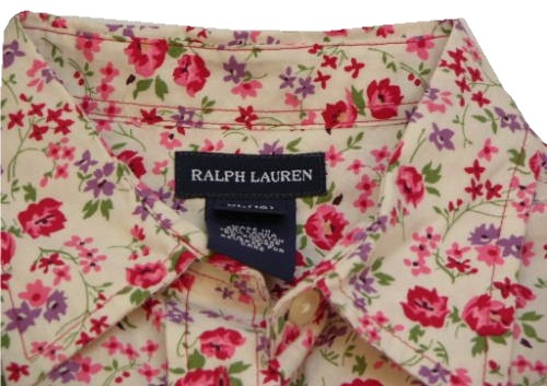 Le Chat Noir Boutique: Ralph Lauren FLORAL Polo Shirt Girls Sz X-Large ...